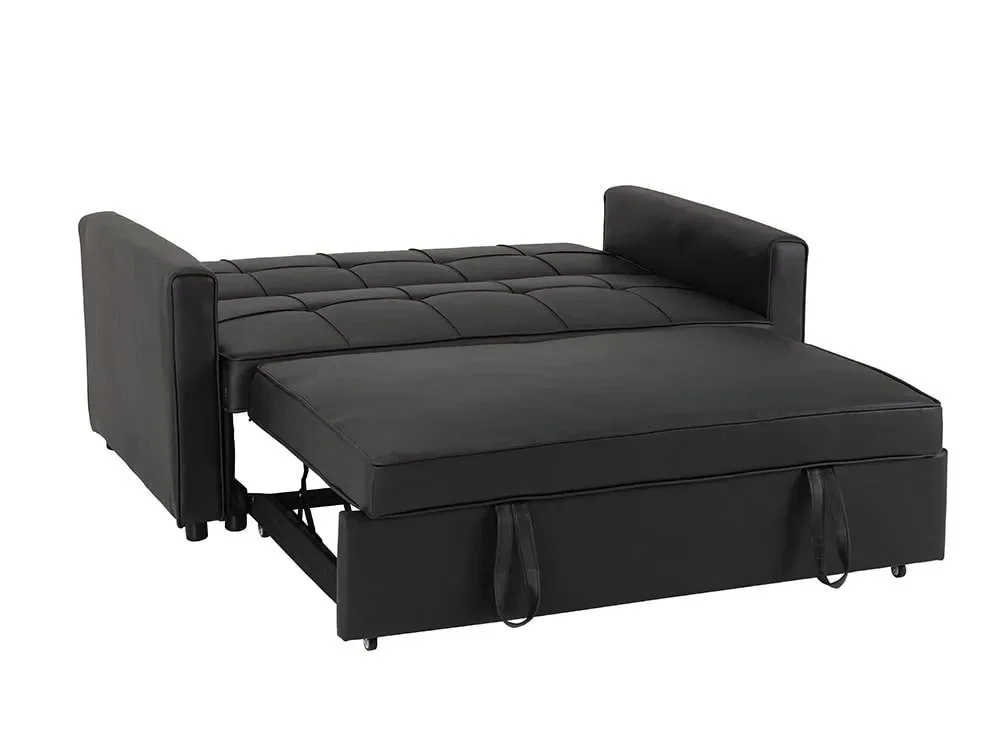 Seconique Clearance - Seconique Astoria Black Faux Leather Sofa Bed