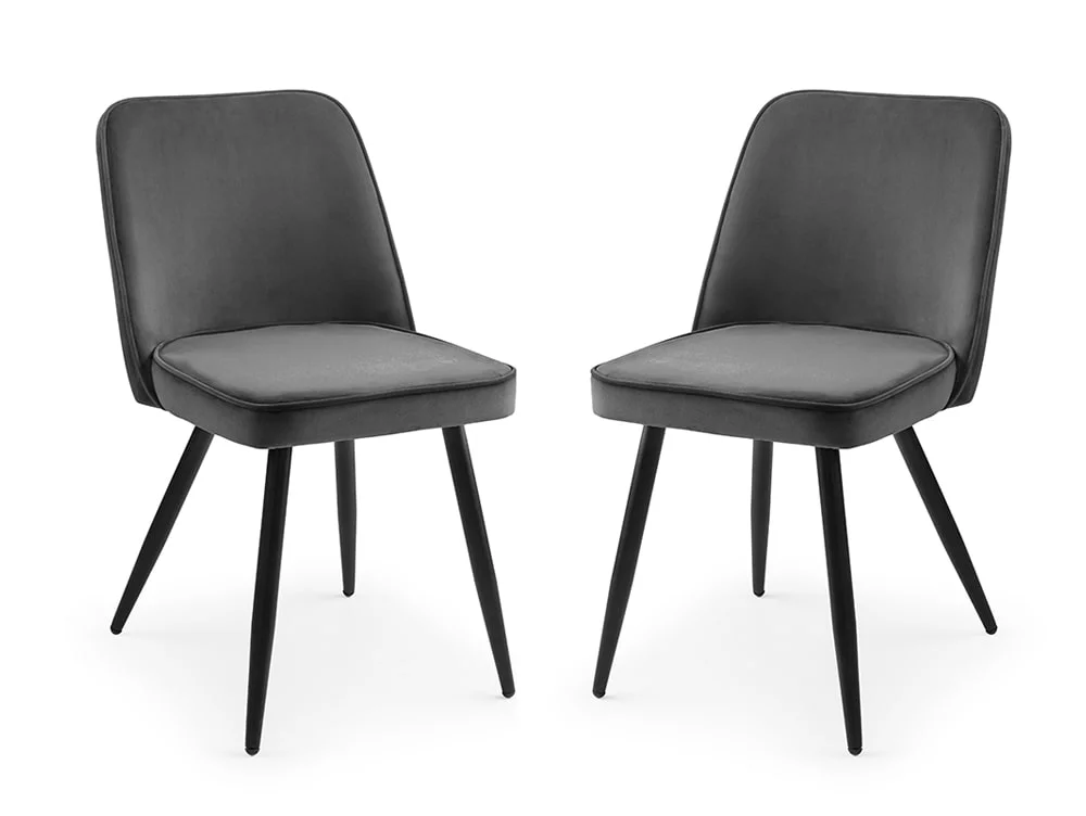 Julian Bowen Julian Bowen Burgess Set of 2 Grey Velvet Dining Chairs
