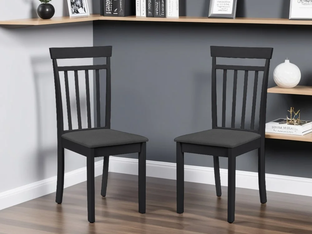 Julian Bowen Julian Bowen Coast Set of 2 Black Wooden Dining Chairs