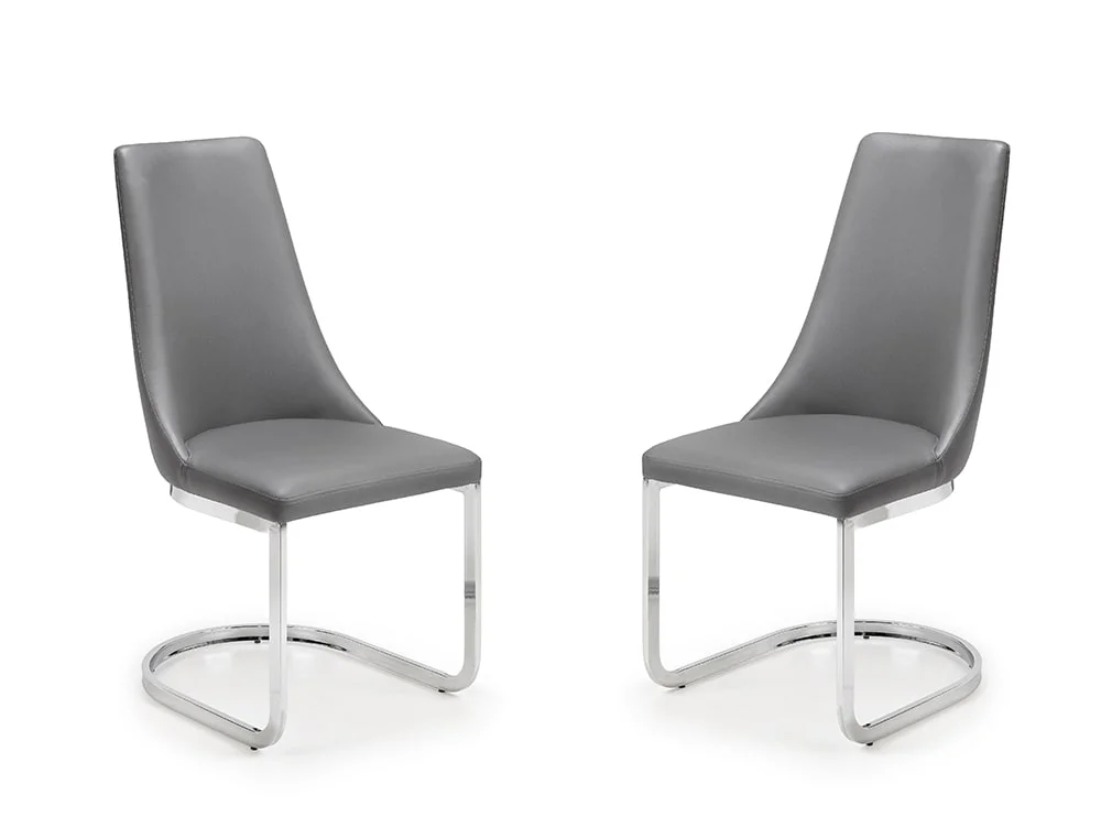 Julian Bowen Julian Bowen Como Set of 2 Grey Faux Leather Dining Chairs