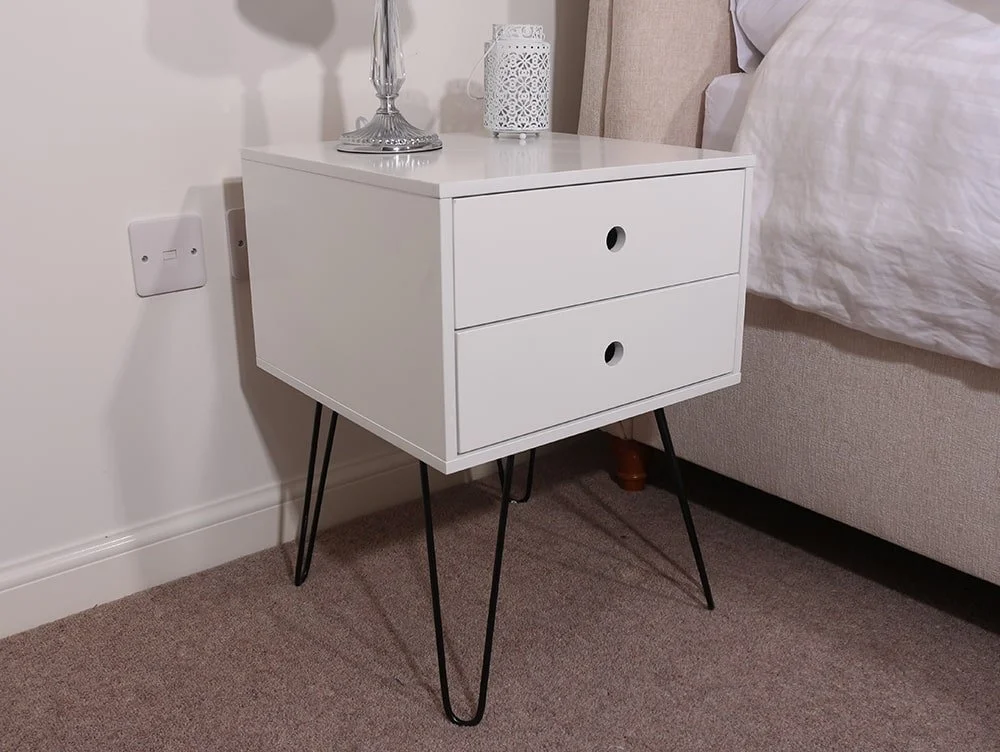 Core Products Core Options Telford White 2 Drawer Bedside Table