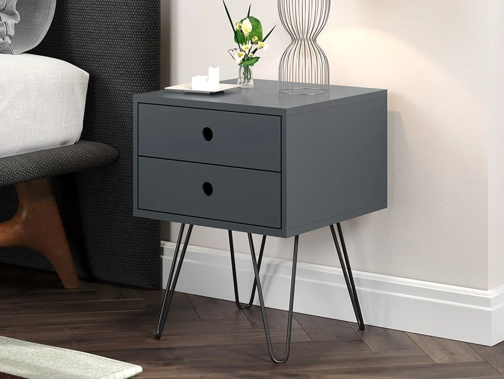 Core Products Core Options Telford Blue 2 Drawer Bedside Table