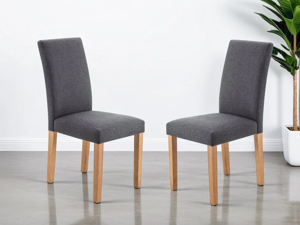 Julian Bowen Julian Bowen Hastings Set of 2 Grey Fabric Dining Chairs