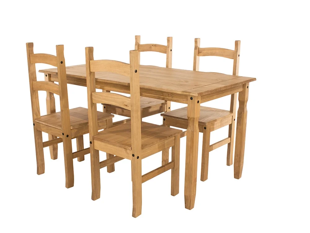 Core Products Core Corona Pine Rectangular Dining Table and 4 Chair Set