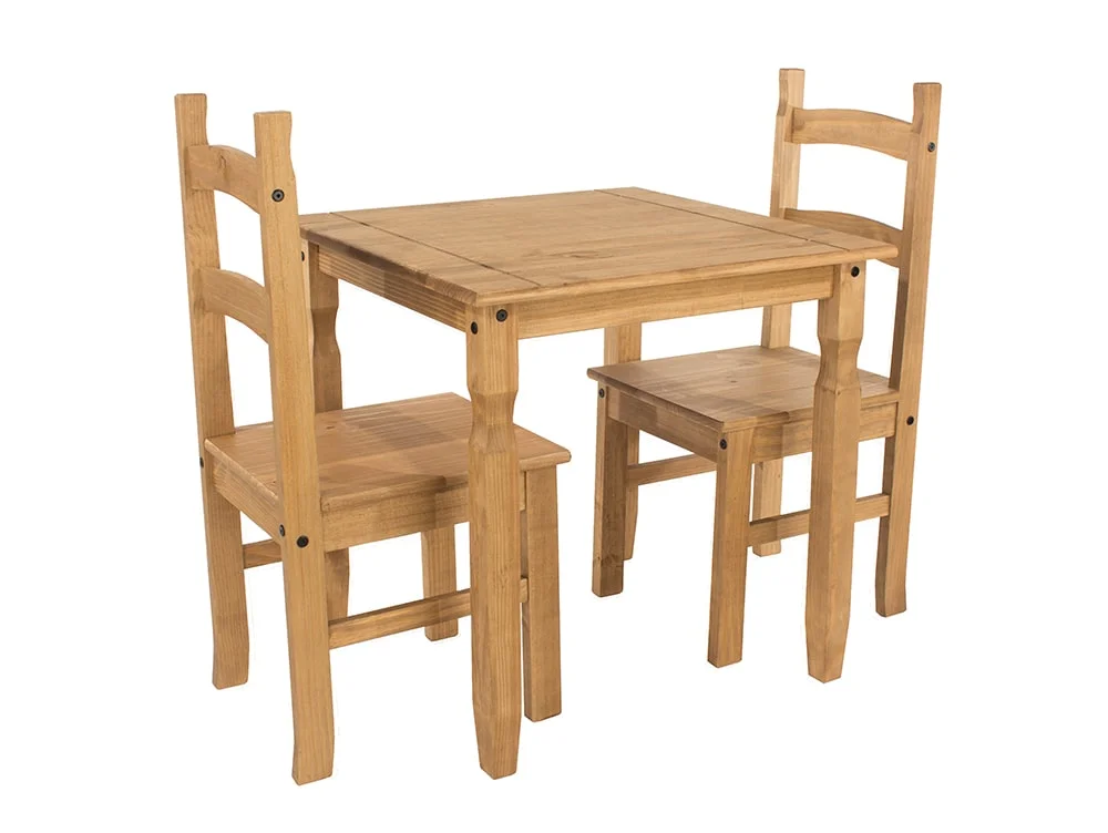 Core Products Core Corona Pine Square Dining Table and 2 Chair Set