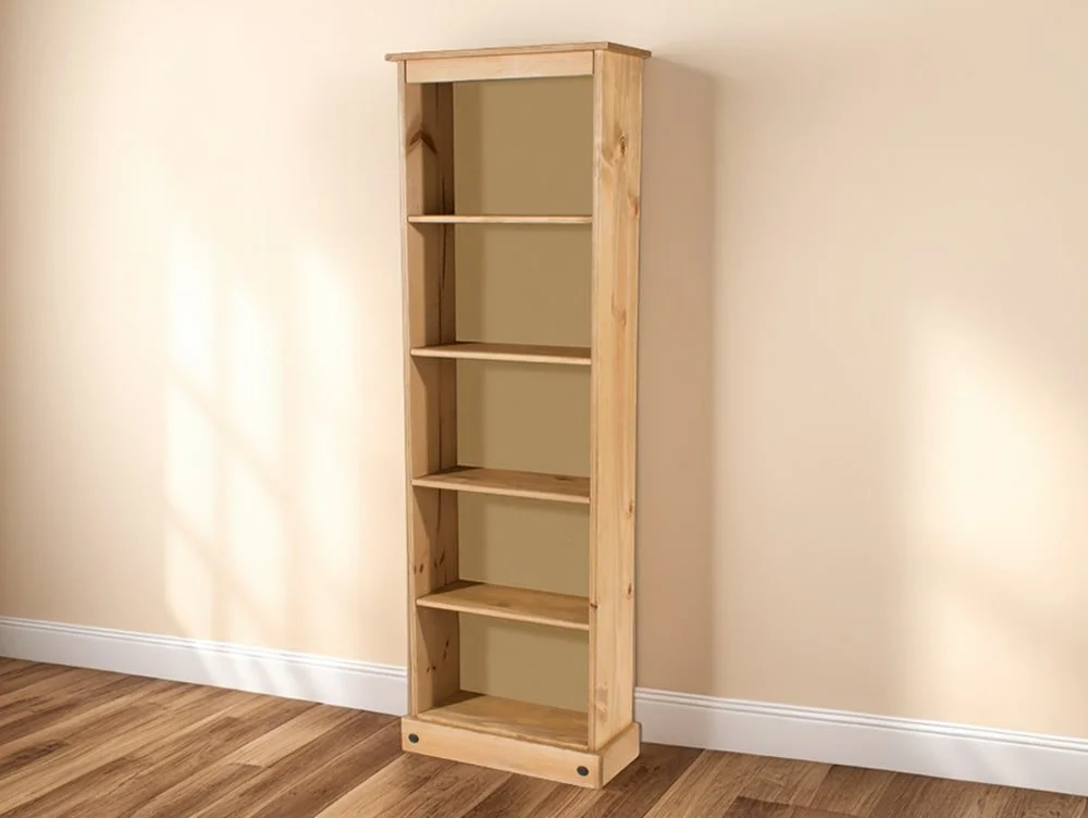 Core Products Core Corona Waxed Pine Tall Narrow Wooden Bookcase