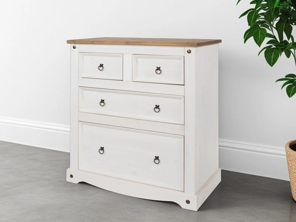 Core Products Core Corona White and Pine 2+2 Drawer Chest of Drawers