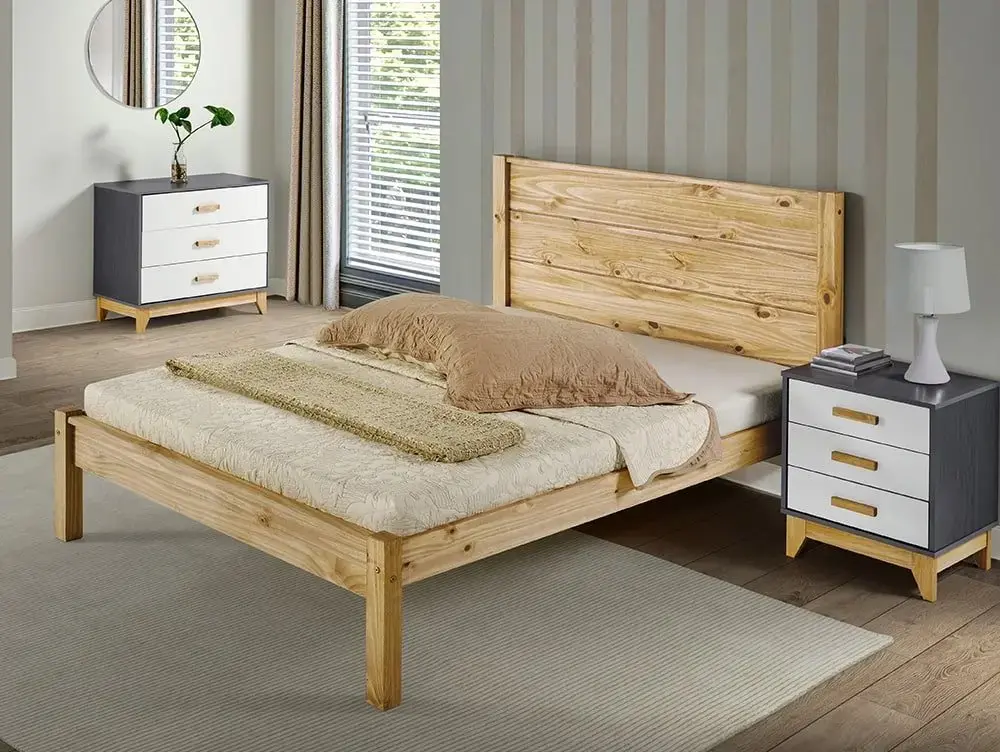 Seconique Clearance - Seconique Barton 4ft6 Double Waxed Pine Wooden Bed Frame