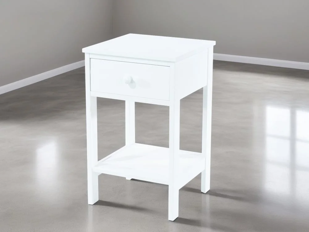 Core Products Core Options Shaker White 1 Drawer Petite Bedside Table