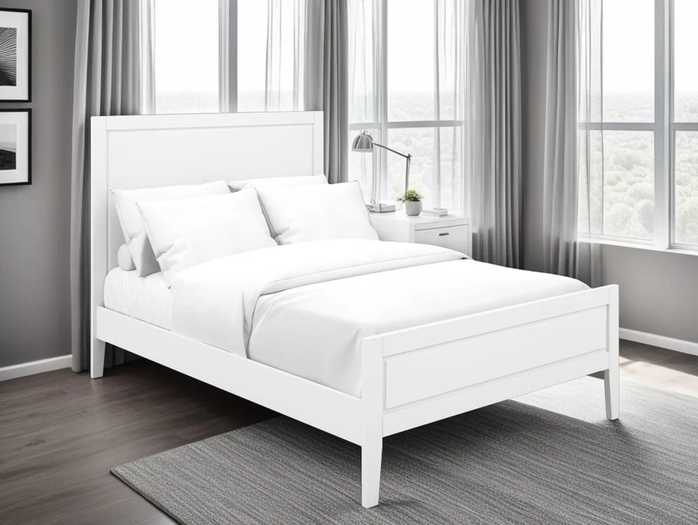 LPD LPD Bay 4ft6 Double White Wooden Double Bed Frame