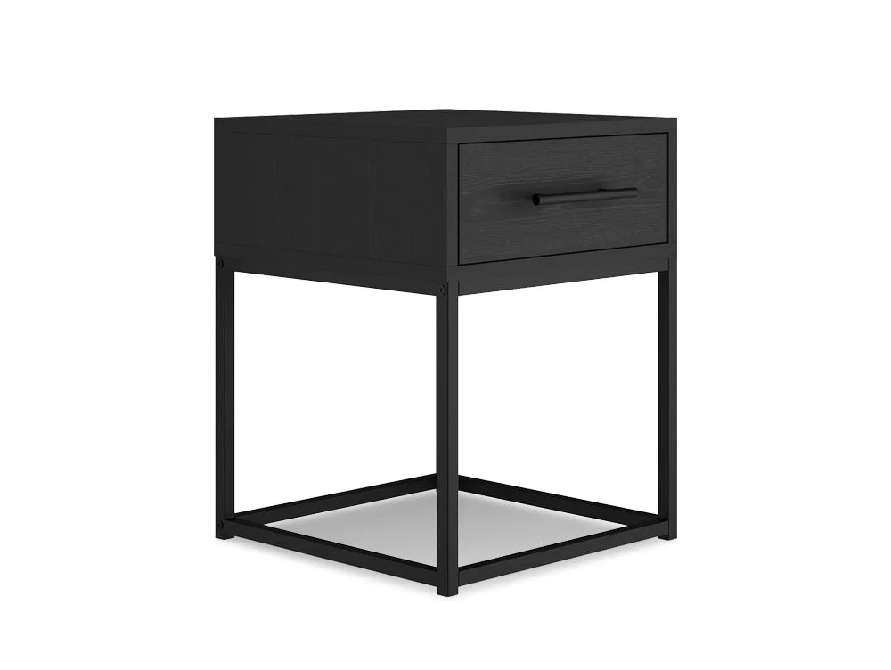 LPD LPD Bray Black 1 Drawer Bedside Table