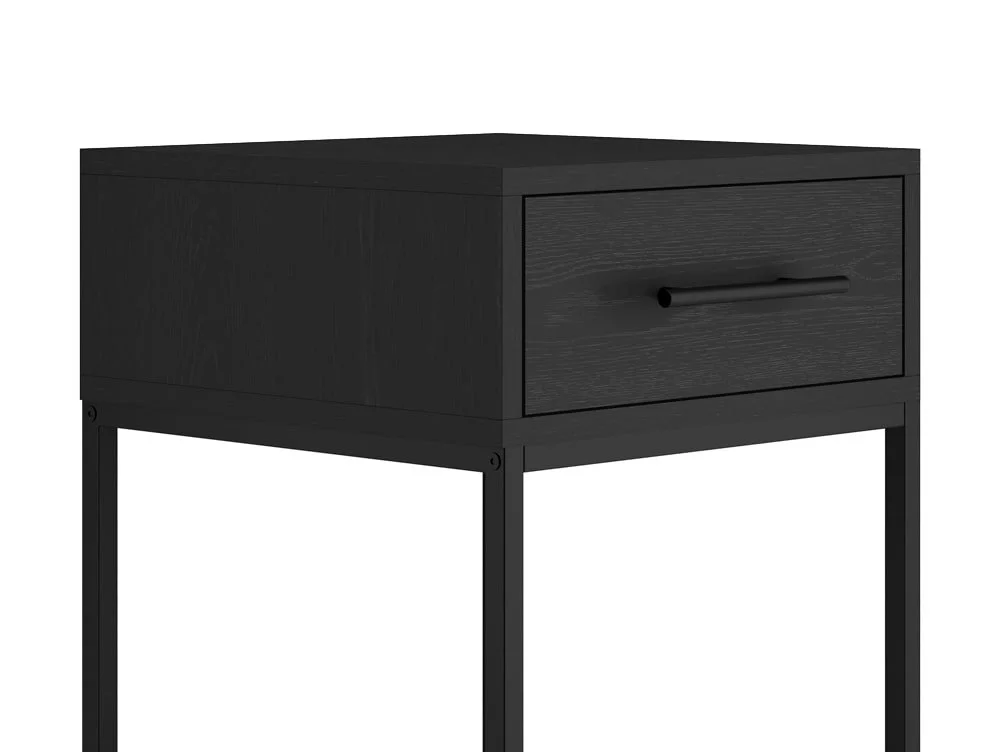 LPD LPD Bray Black 1 Drawer Bedside Table