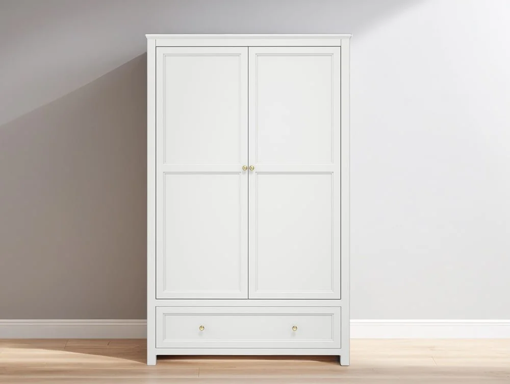 LPD LPD Ives White 2 Door 1 Drawer Wardrobe