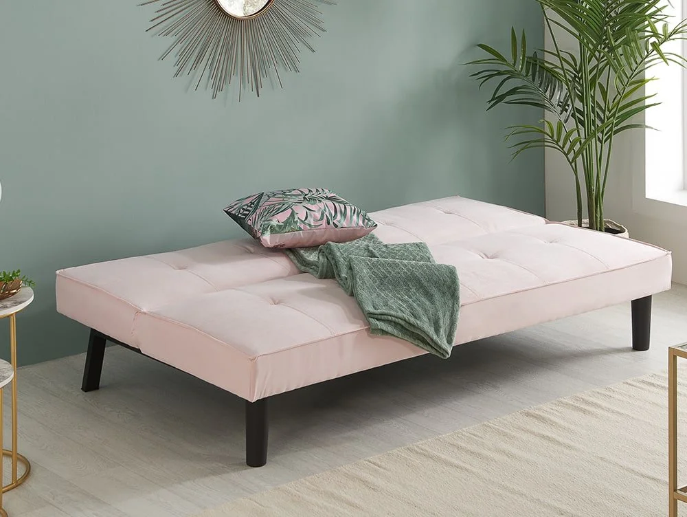 Birlea Furniture & Beds Birlea Aurora Pink Velvet Sofa Bed