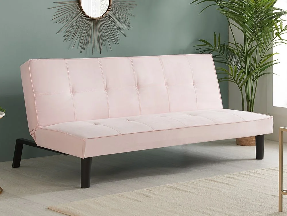 Birlea Furniture & Beds Birlea Aurora Pink Velvet Sofa Bed