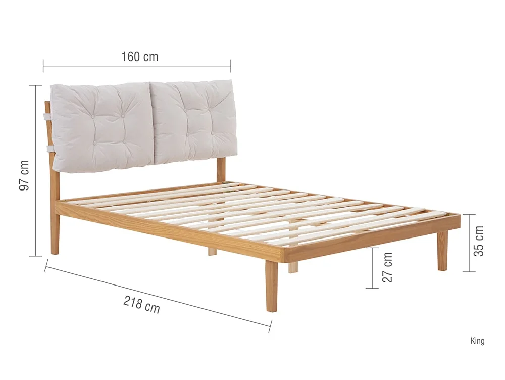 Birlea Furniture & Beds Birlea Ander 5ft King Size White Fabric Bed Frame