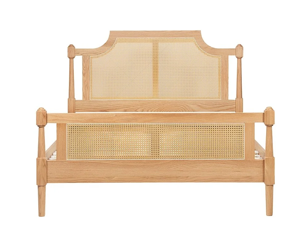 Birlea Furniture & Beds Birlea Geneva 4ft6 Double Rattan and Oak Wooden Bed Frame