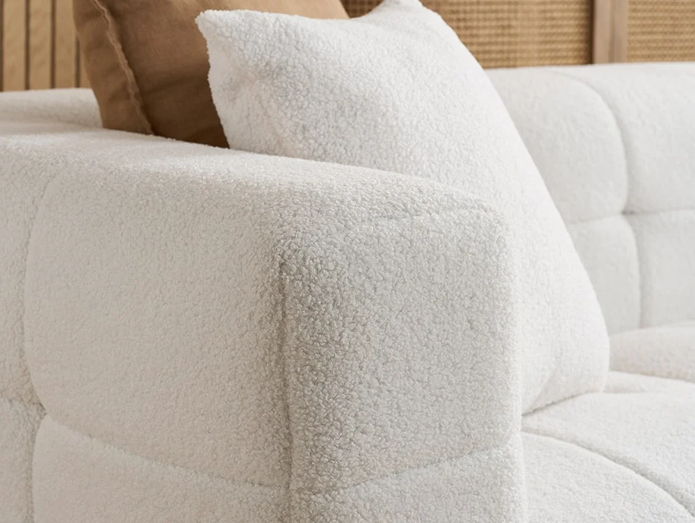Birlea Furniture & Beds Birlea Milo White Boucle Fabric 3 Seater Sofa
