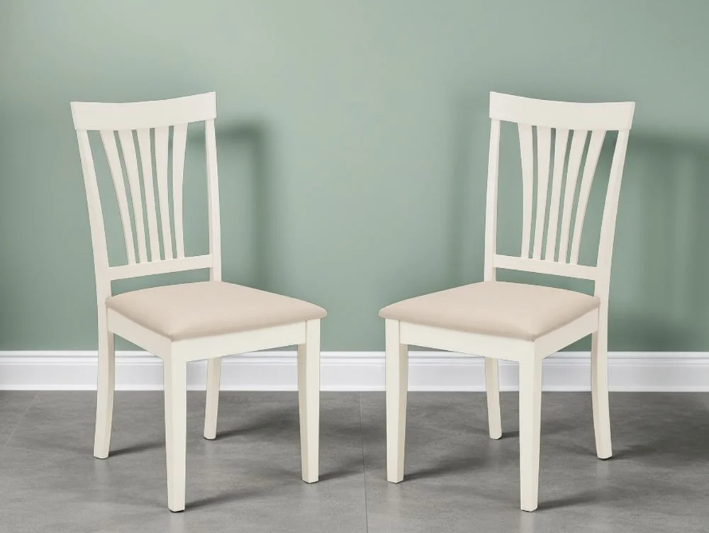 Julian Bowen Julian Bowen Stanmore Set of 2 Ivory Dining Chairs