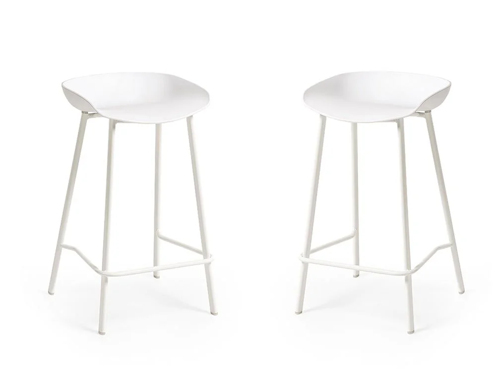 Julian Bowen Julian Bowen Renzo Set of 2 White Bar Stools