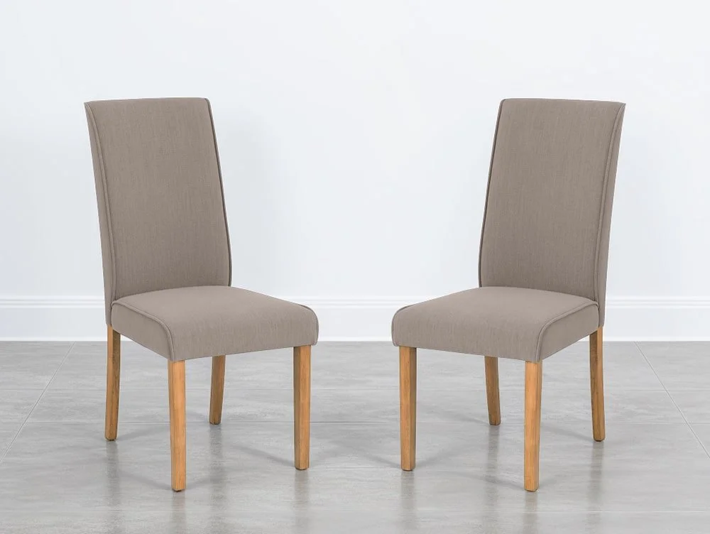 Julian Bowen Julian Bowen Seville Set of 2 Taupe Fabric Dining Chairs