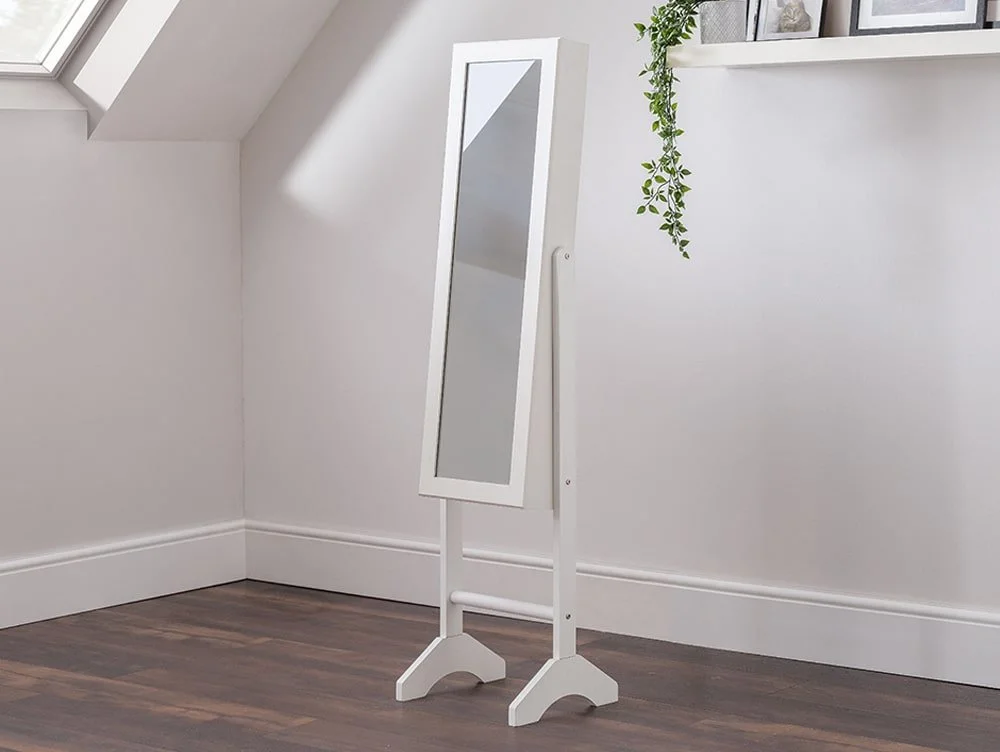 Julian Bowen Julian Bowen Prima White Jewellery Storage Mirror