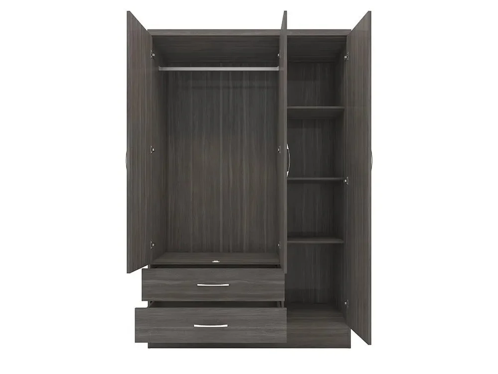 Seconique Seconique Nevada Black 4 Piece Medium Bedroom Furniture Package