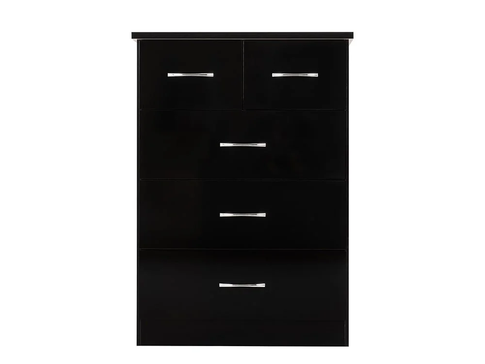 Seconique Seconique Nevada Black High Gloss 4 Piece Medium Bedroom Furniture Package