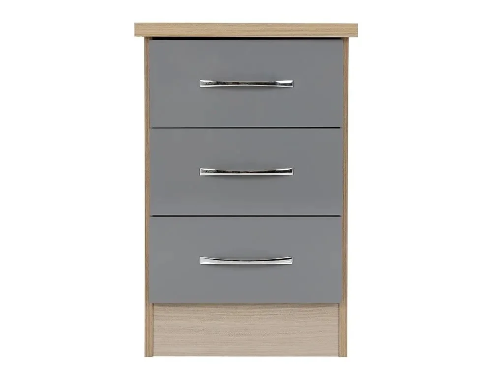 Seconique Seconique Nevada Grey Gloss and Oak 4 Piece Medium Bedroom Furniture Package