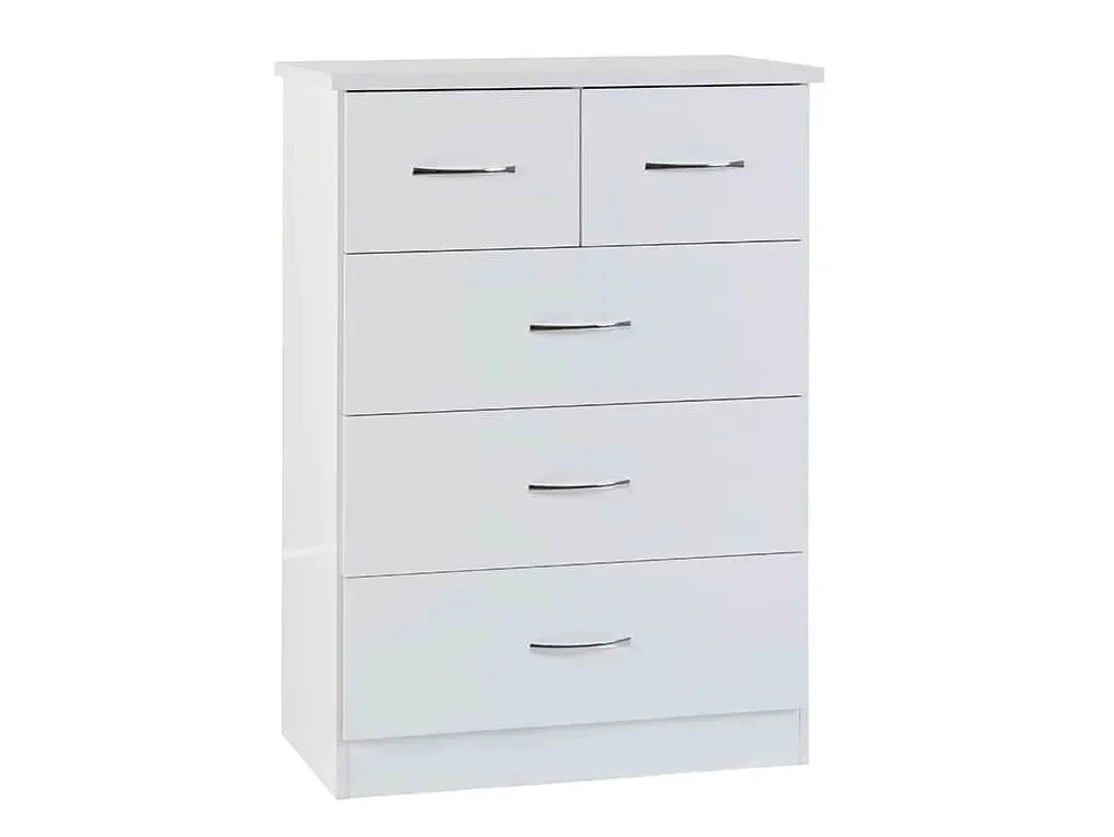 Seconique Seconique Nevada White High Gloss 4 Piece Medium Bedroom Furniture Package