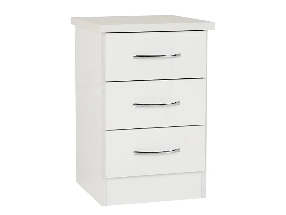 Seconique Seconique Nevada White High Gloss 4 Piece Medium Bedroom Furniture Package