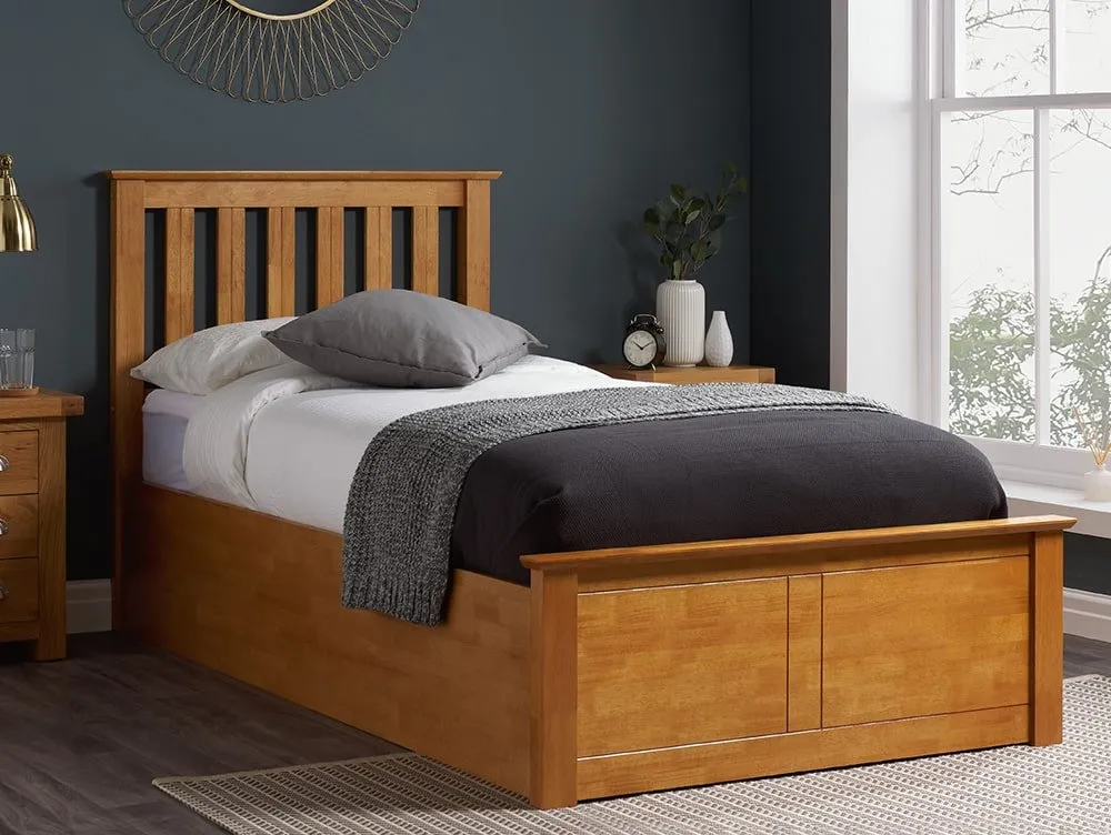 ASC ASC Sydney 3ft Single Oak Wooden Ottoman Bed Frame