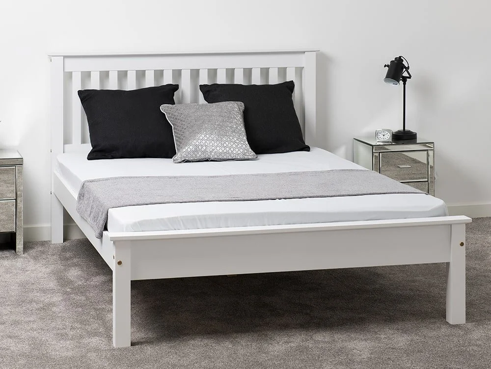 Seconique Seconique Monaco 4ft Small Double White Wooden Bed Frame (Low Footend)