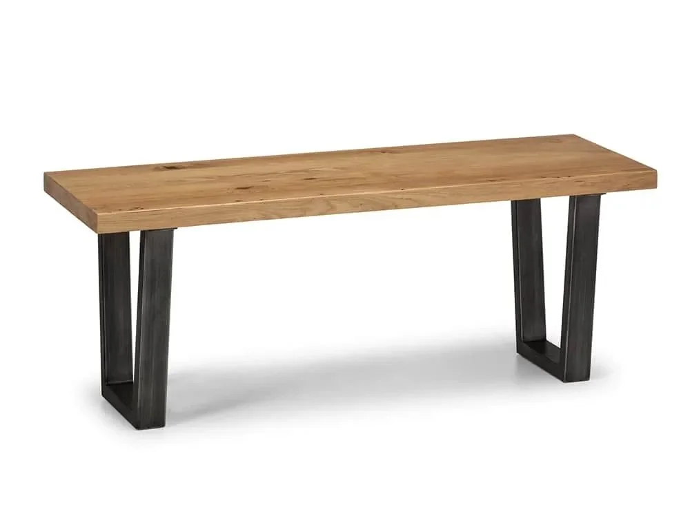 Julian Bowen Clearance - Julian Bowen Brooklyn 120cm Oak Dining Bench