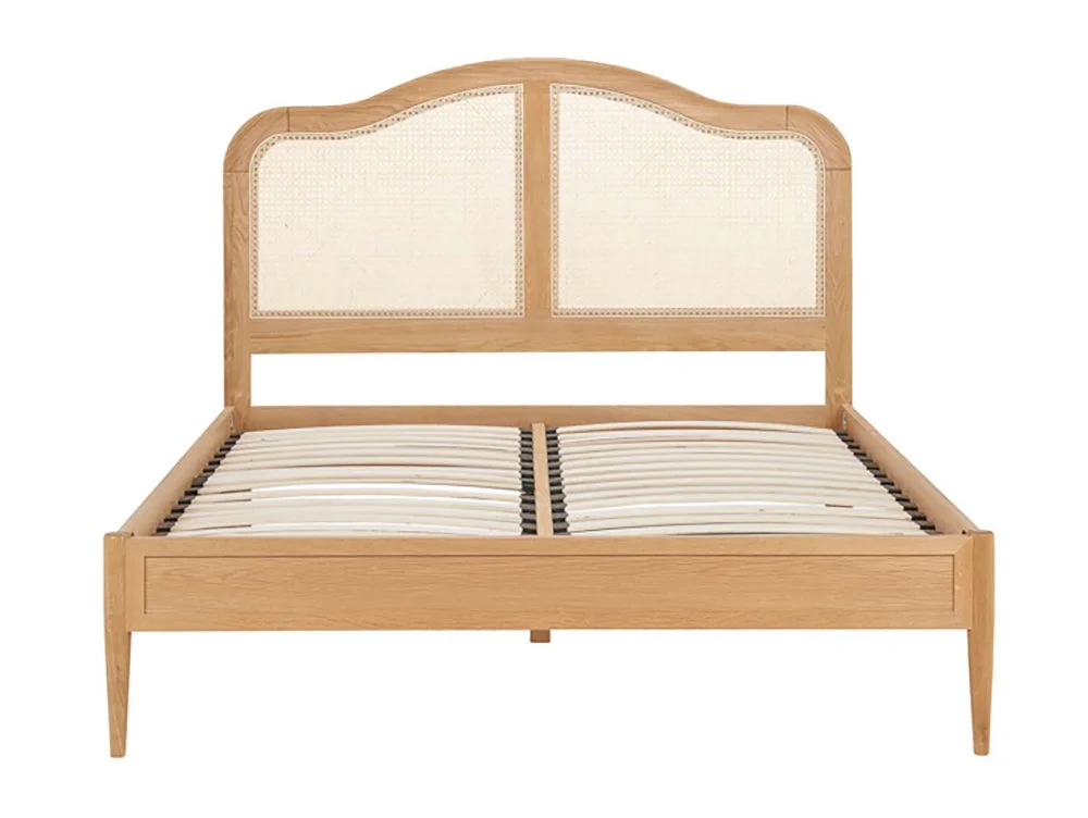 Birlea Furniture & Beds Birlea Leonie 4ft6 Double Rattan Oak Wooden Bed Frame