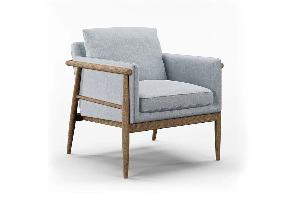 Kyoto Kyoto Alfie Grey Fabric Accent Chair