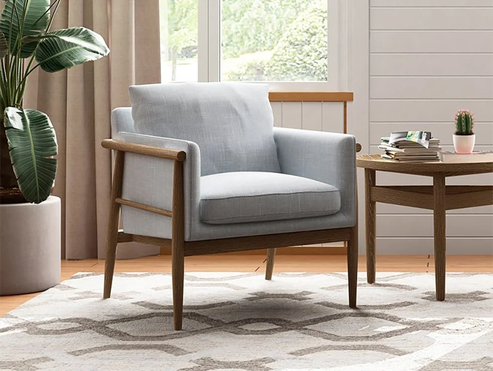 Kyoto Kyoto Alfie Grey Fabric Accent Chair