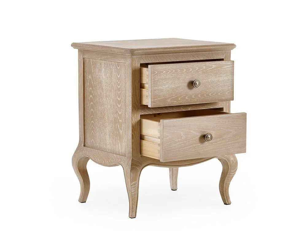 Julian Bowen Julian Bowen Camille Limed Oak 2 Drawer Bedside Table