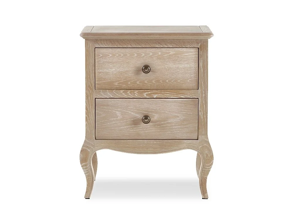 Julian Bowen Julian Bowen Camille Limed Oak 2 Drawer Bedside Table