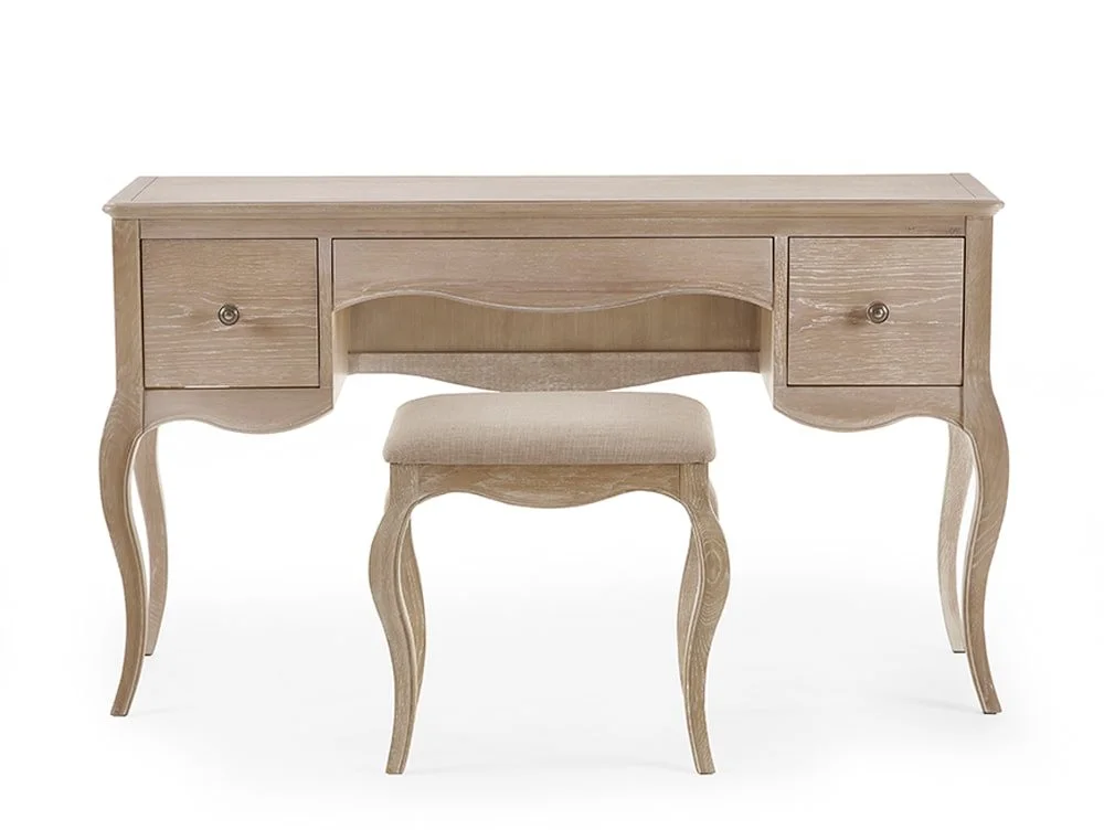 Julian Bowen Julian Bowen Camille Limed Oak 2 Drawer Dressing Table Set