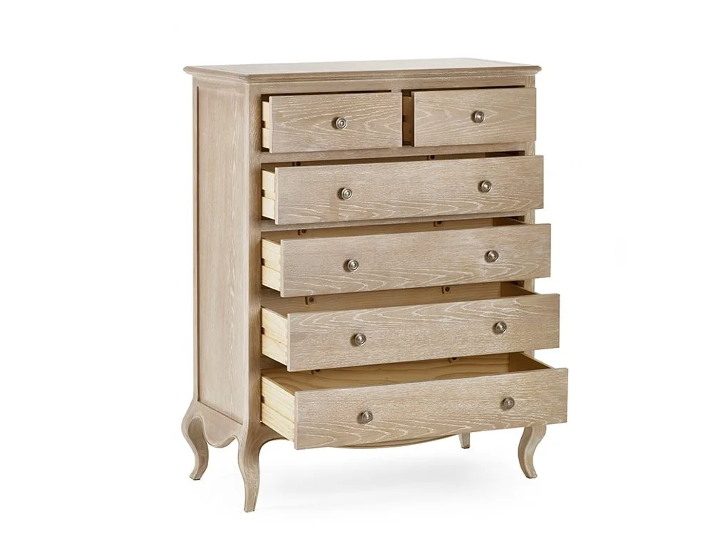 Julian Bowen Julian Bowen Camille Limed Oak 4+2 Drawer Chest of Drawers