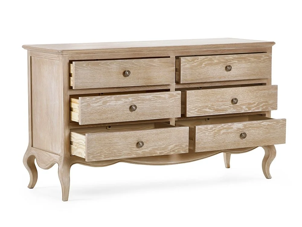 Julian Bowen Julian Bowen Camille Limed Oak 6 Drawer Chest of Drawers