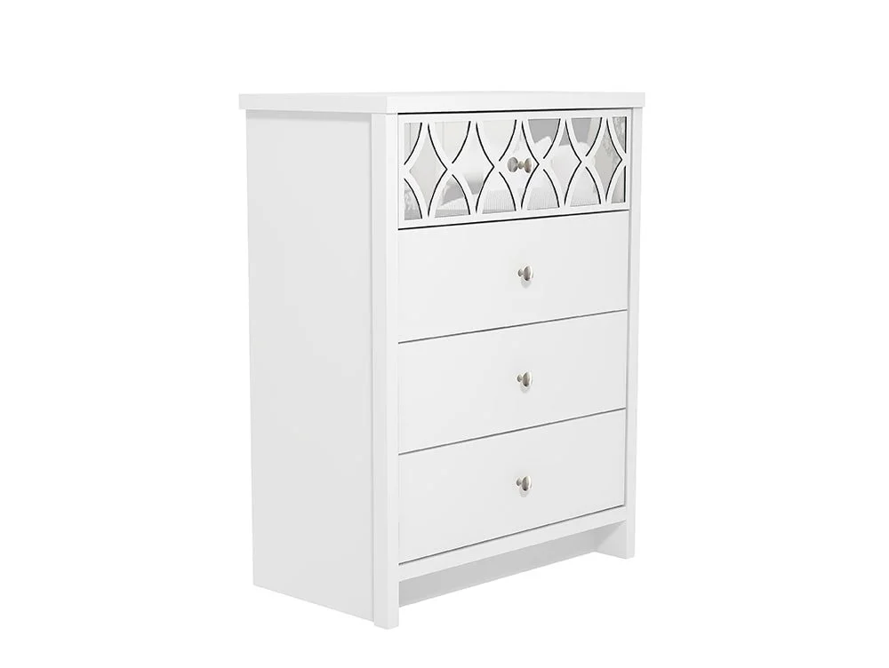 GFW GFW Arianna 4 Drawer White Wooden Chest of Drawers