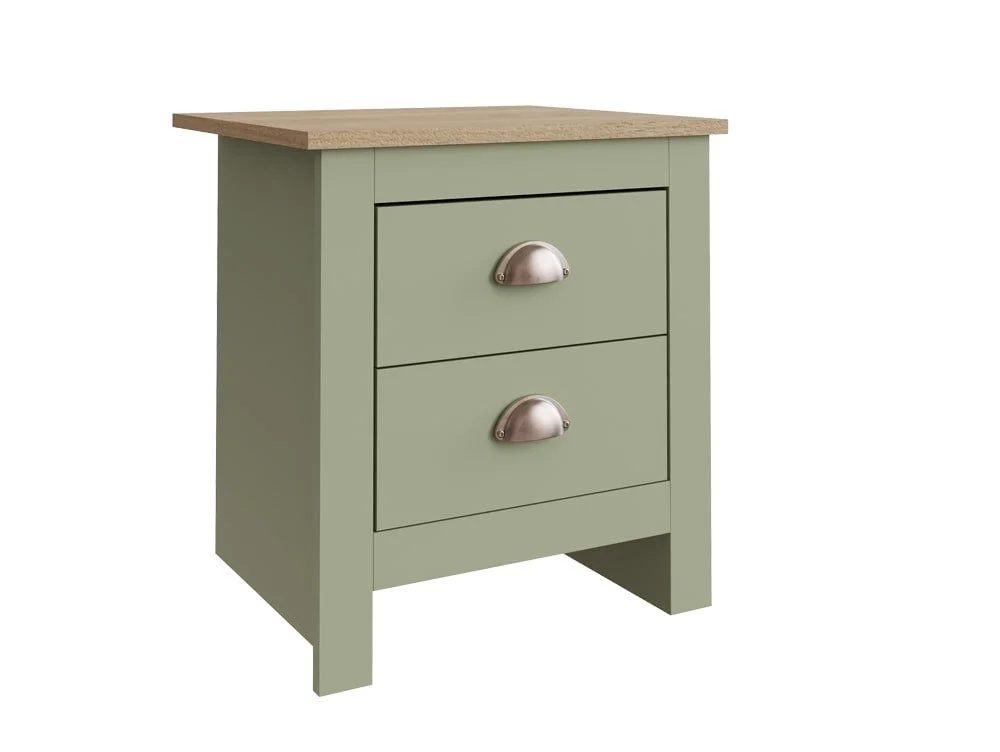 GFW GFW Lancaster Green and Oak 4 Piece Bedroom Furniture Package