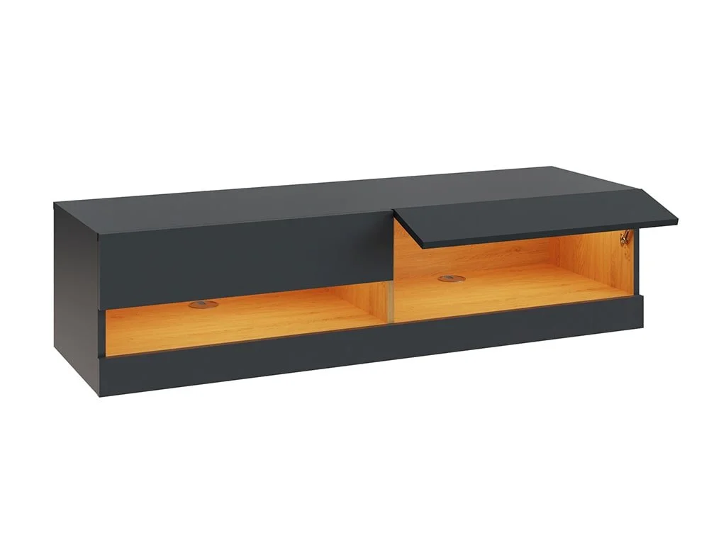 GFW GFW Leon 120cm Anthracite and Oak TV Cabinet With LED Lighting