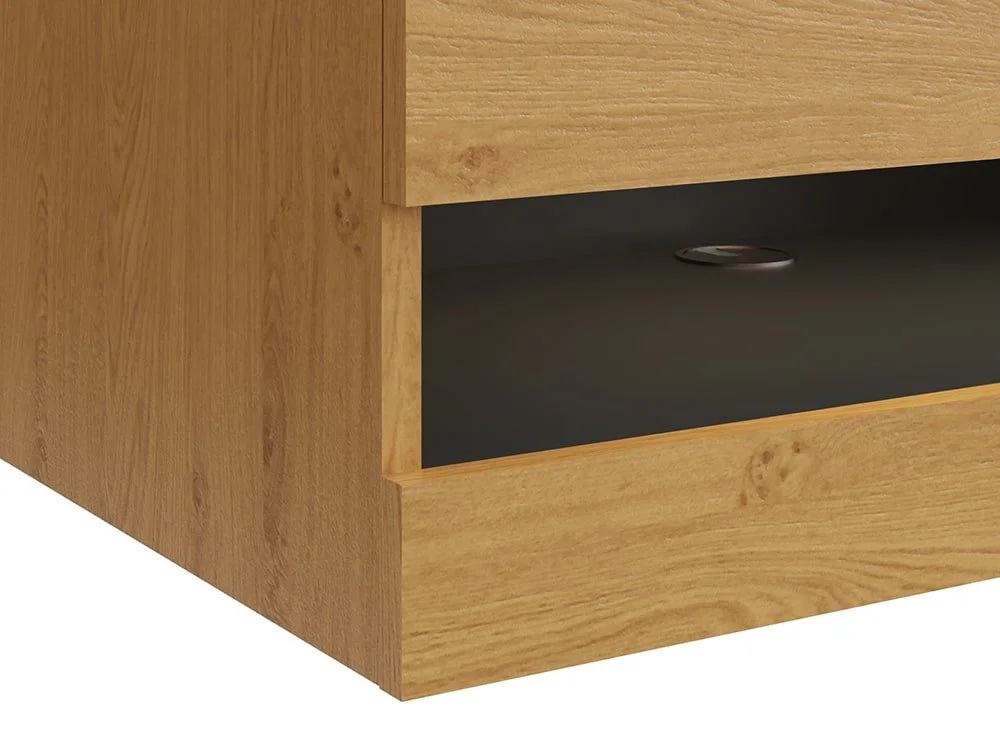 GFW GFW Leon 150cm Oak and Anthracite TV Cabinet With LED Lighting