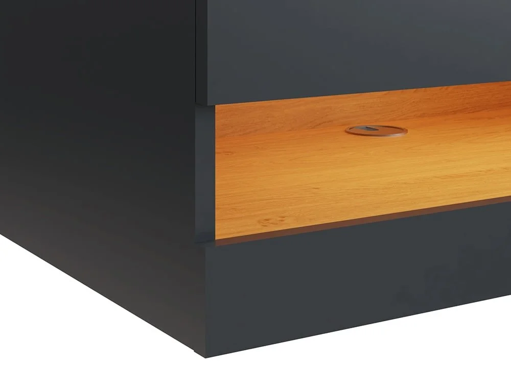 GFW GFW Leon 180cm Anthracite and Oak TV Cabinet With LED Lighting