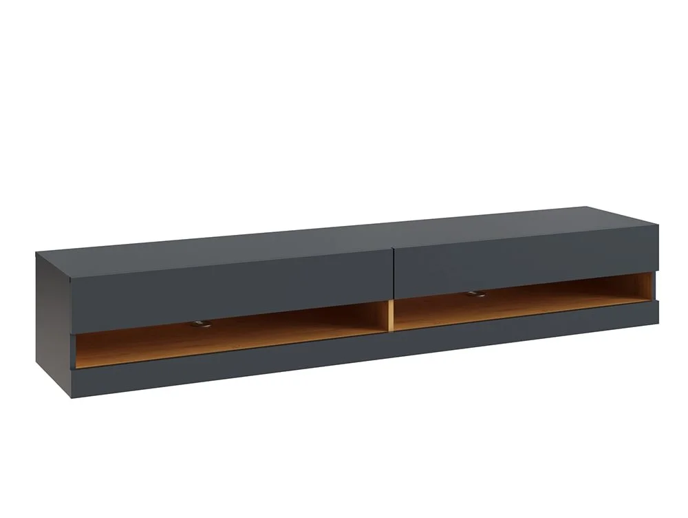 GFW GFW Leon 180cm Anthracite and Oak TV Cabinet With LED Lighting