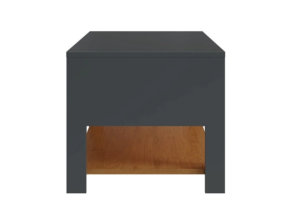 GFW GFW Leon Anthracite and Oak Coffee Table With LED Lighting