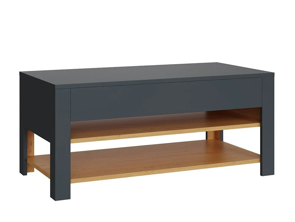 GFW GFW Leon Anthracite and Oak Coffee Table With LED Lighting